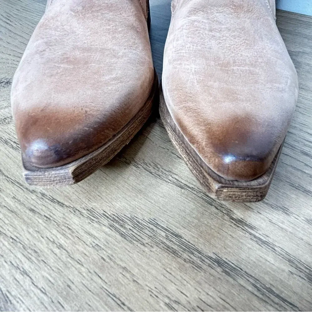 Free People Brenna Over The Knee Natural Leather Tall Boots Sz 38/8